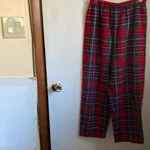 Blair. PJ bottom Leg 38”long combo wool-poly&acrylic redgreen white&black plaid